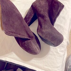 Women’s Ankle boots—suede—shows some wear 4 inch heels—leather inside is great.